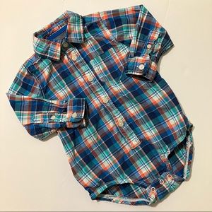 3/$24 OshKosh Boys Dress Shirt w/snap crotch 24M